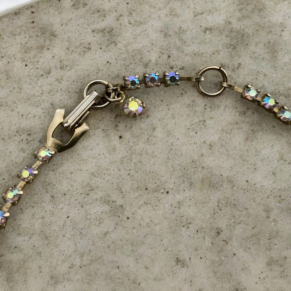 Amsel Aurora Borealis Crystal Necklace Vintage - Picture 4 of 10